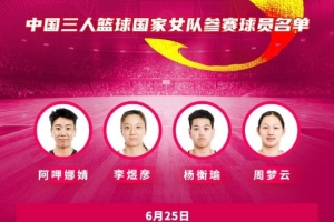 中国三人女篮乌兰巴托站FIBA3x3赛事名单公布：杨衡瑜、周梦云在列