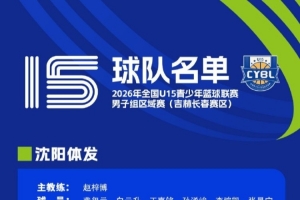 全国U15青少年篮球联赛男子组区域赛即将开幕 参赛名单已公布